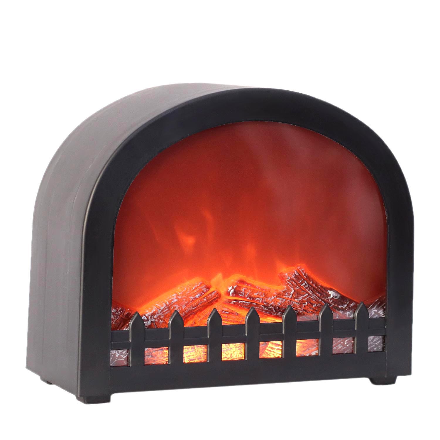 Камин светодиодный «Полукруг» с эффектом пламени 15*12*19 см черный