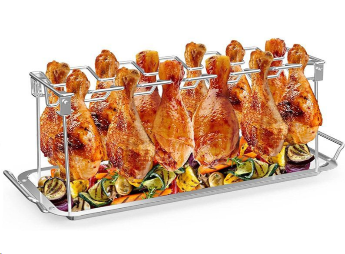 Подставка для запекания курицы гриль в духовке с поддоном / TK-147 /уп 25/