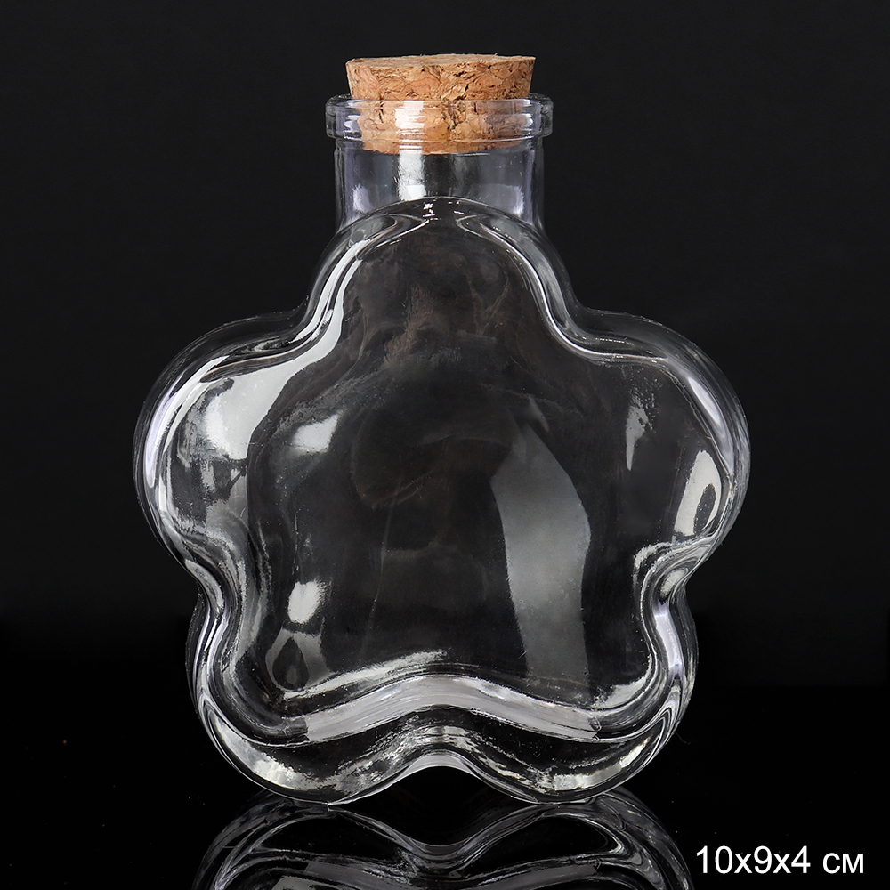 Банка для специй с бамбуковой пробкой 10x9x4 см / KR-158 /уп 80/