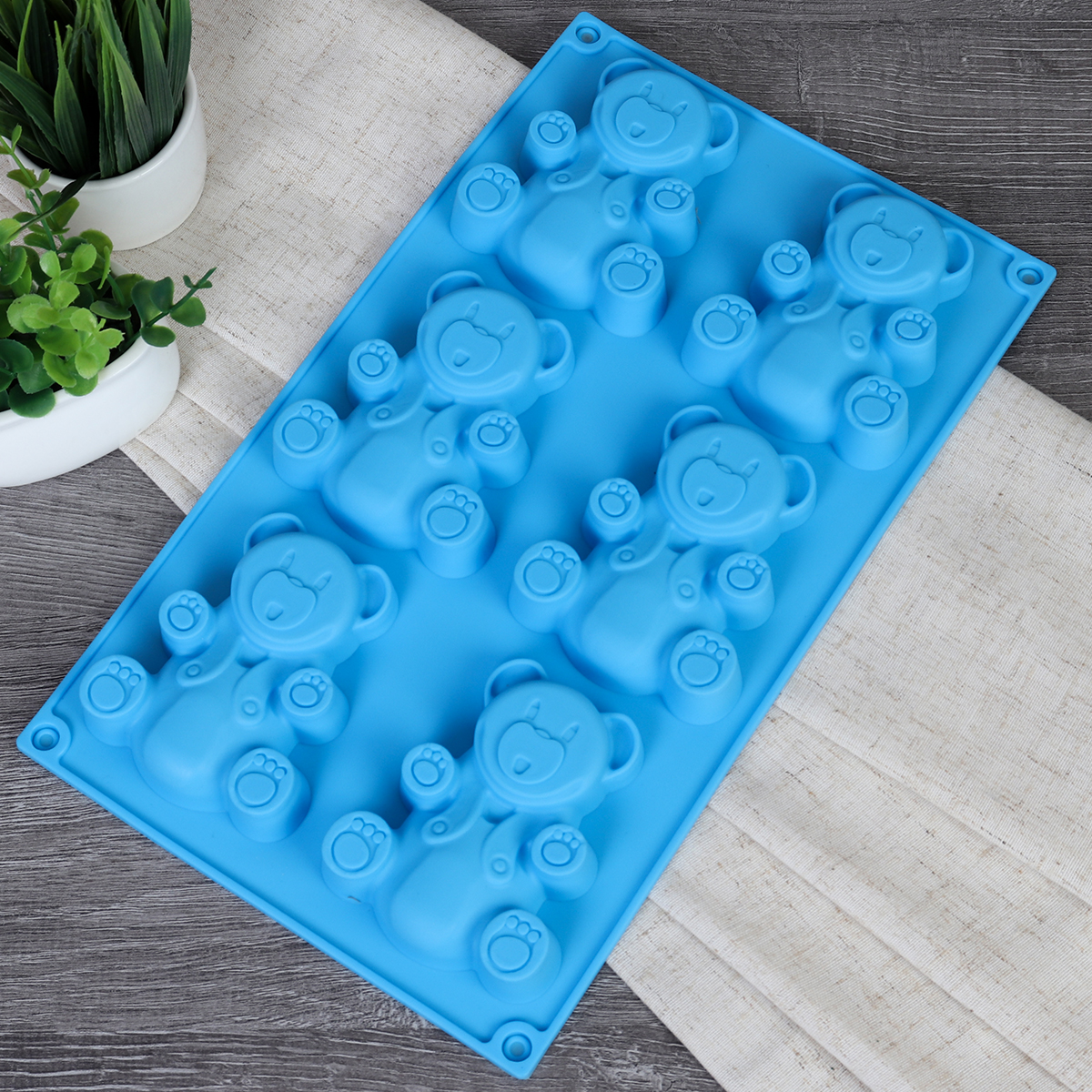 Форма для выпечки 6 ячеек силиконовая Зверята Мишки / HL-275 /уп 200/ 0,11/ 29*17*2