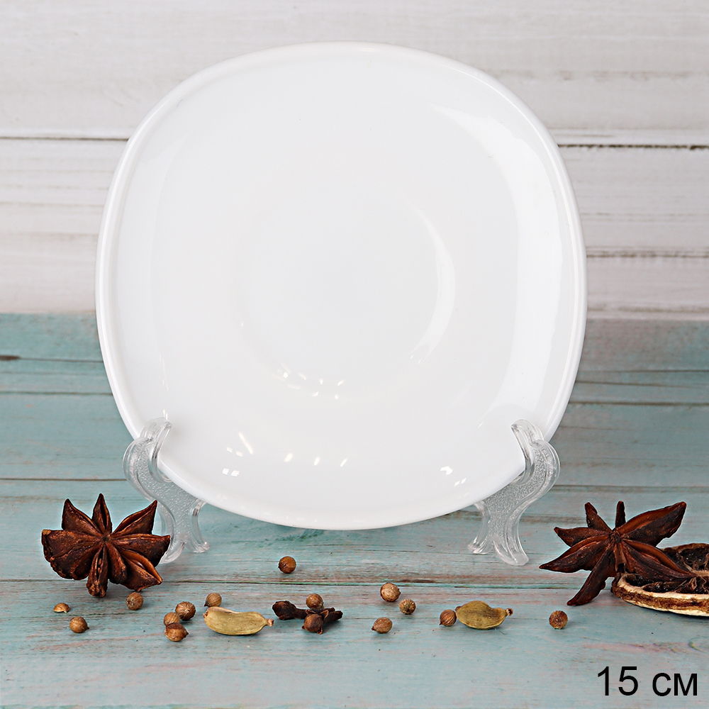 Блюдце 150 мм белое квадратное FBD220 (WHITE ) /уп 6/96/ картон