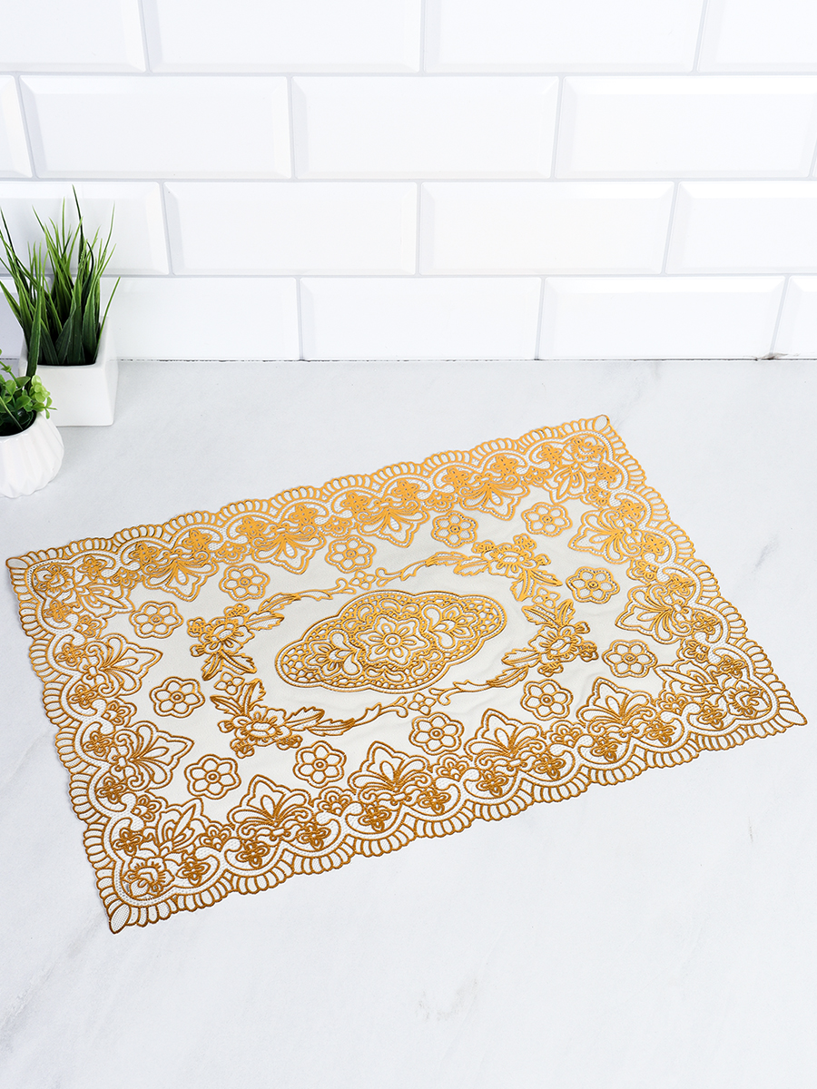 Салфетка для сервировки стола 30x45 см 10 штук набор / YG-153 /уп 60/золото