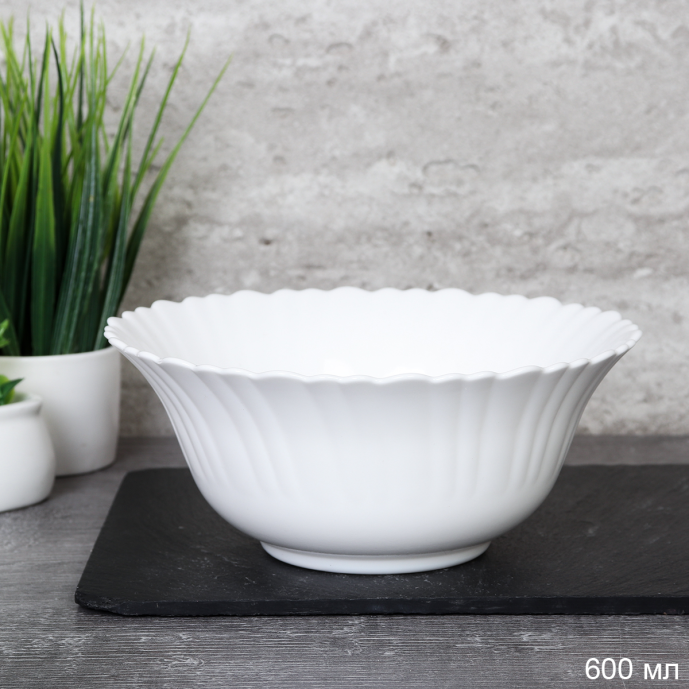 Тарелка глубокая суповая 550 мл 165 мм Тюльпан белая / FLHKW60 (WHITE) 731420