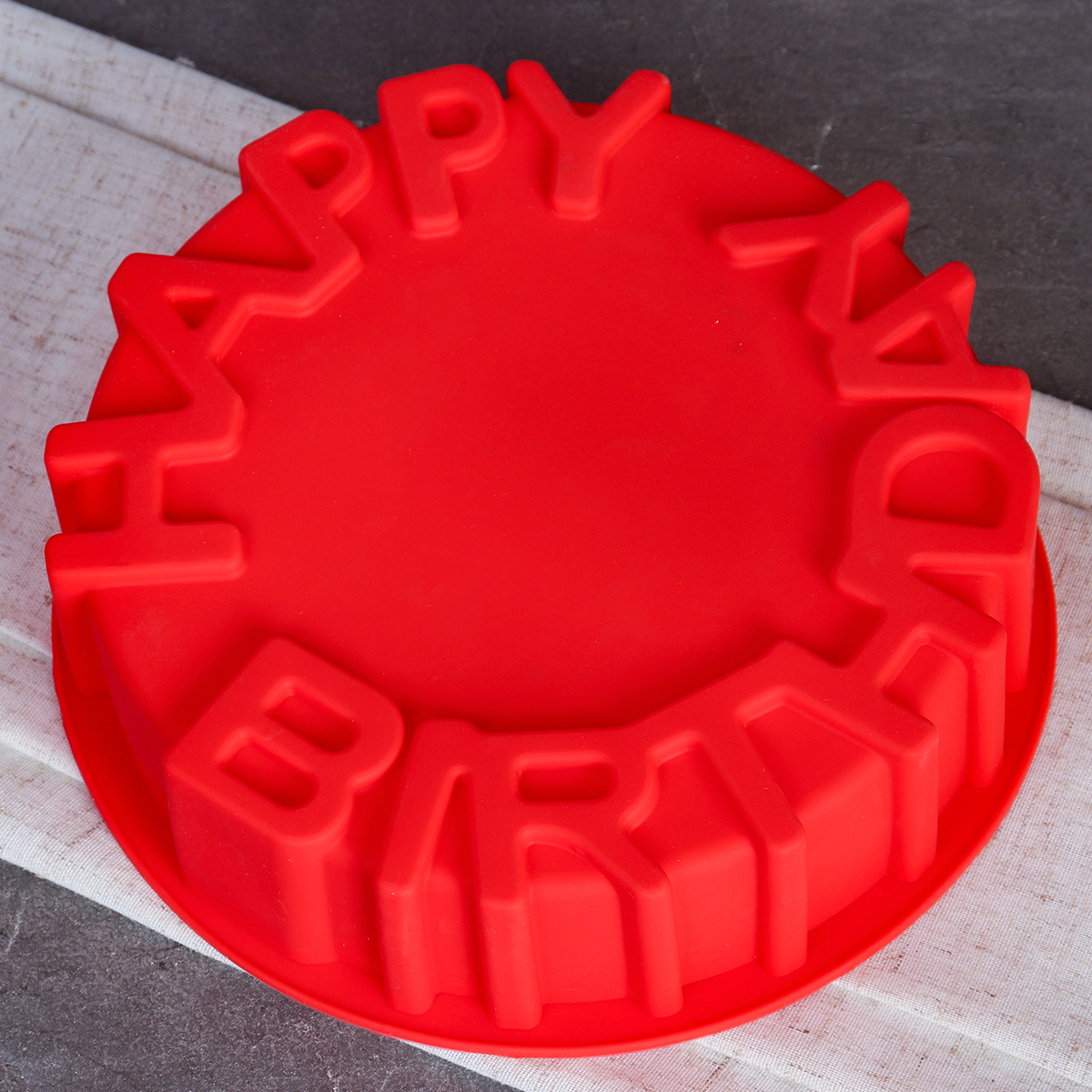 Форма для выпечки Кекс 20х5 см силиконовая круглая / HL-028 / уп 200/ 0,11/ Happy Birthday