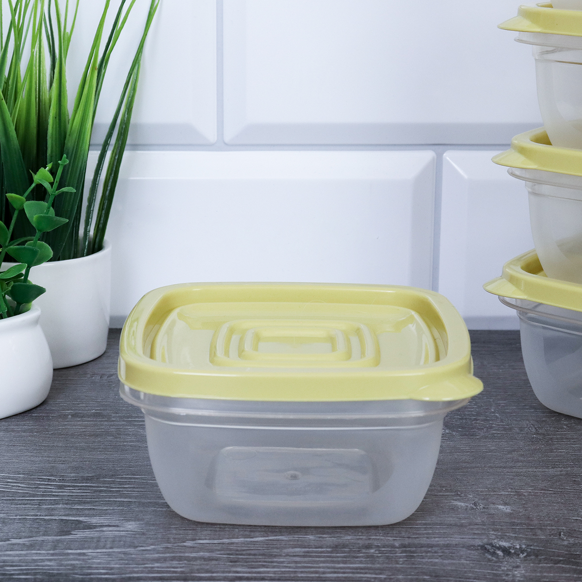 Салатник квадратный 5 штук 290 мл / P6 /уп 96/10x4 см