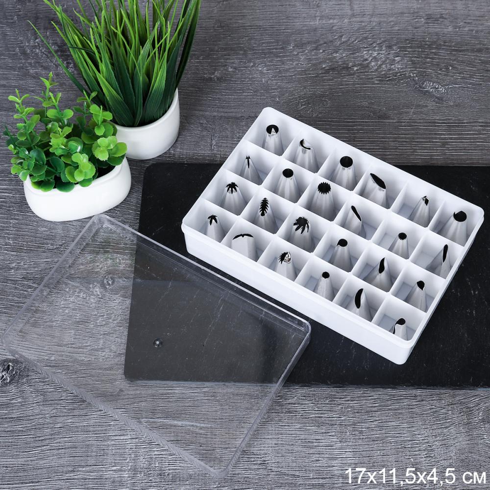 Кондитерские насадки 24 штуки / 571-341 /уп 60/ малые 18 мм 16 шт/ средние 21 мм 8 шт