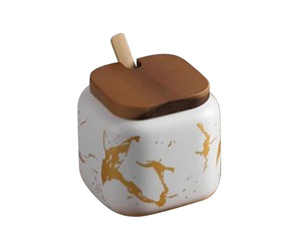 Сахарница 400 мл с ложкой / CF394 /уп 54/ белая