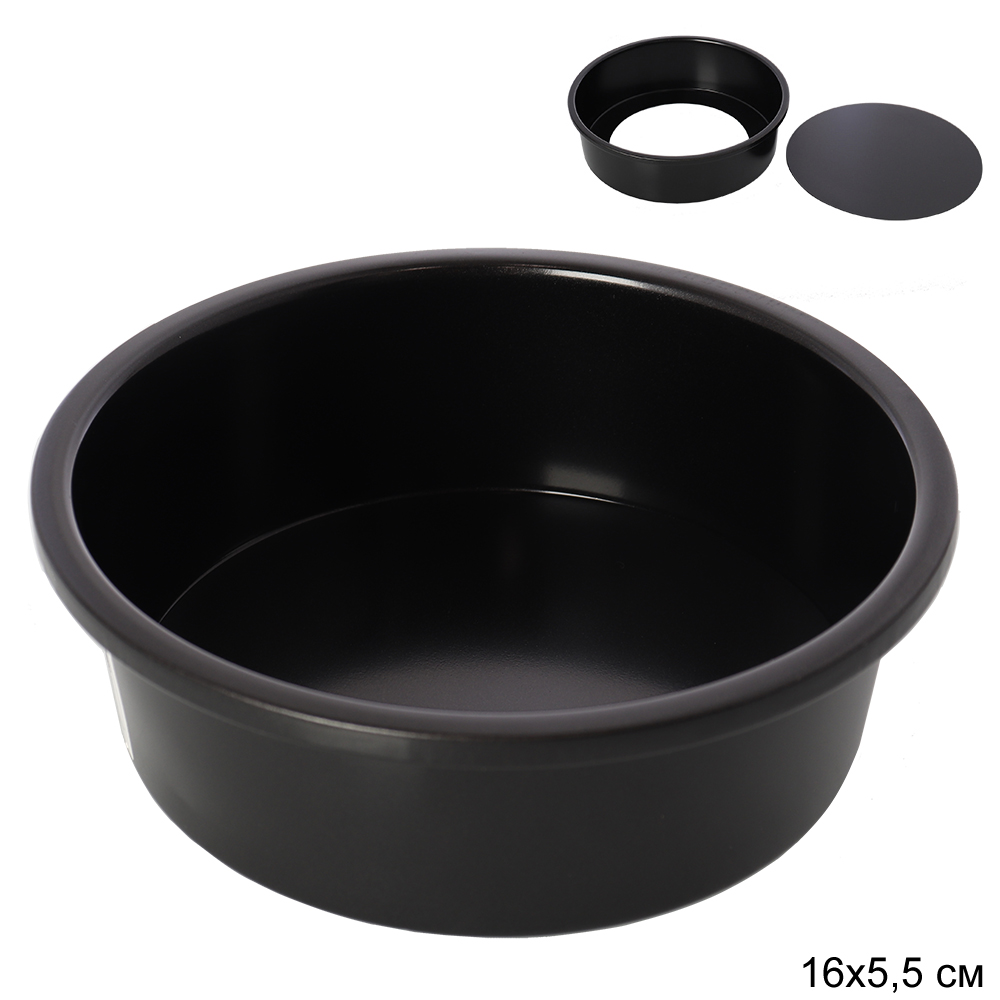 Форма для выпечки Круг со съемным дном 16х5,5 см/ для Бенто-торта / T74 /уп 60/ антипригарное покрытие