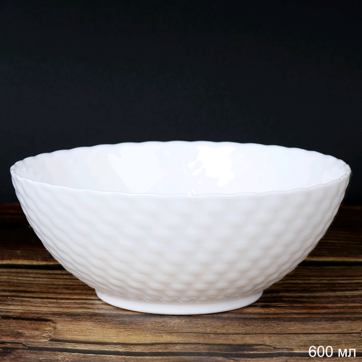 Тарелка глубокая суповая 600 мл 150 мм фактурная / WVW60Q (WHITE) /уп 48/676615 Ш