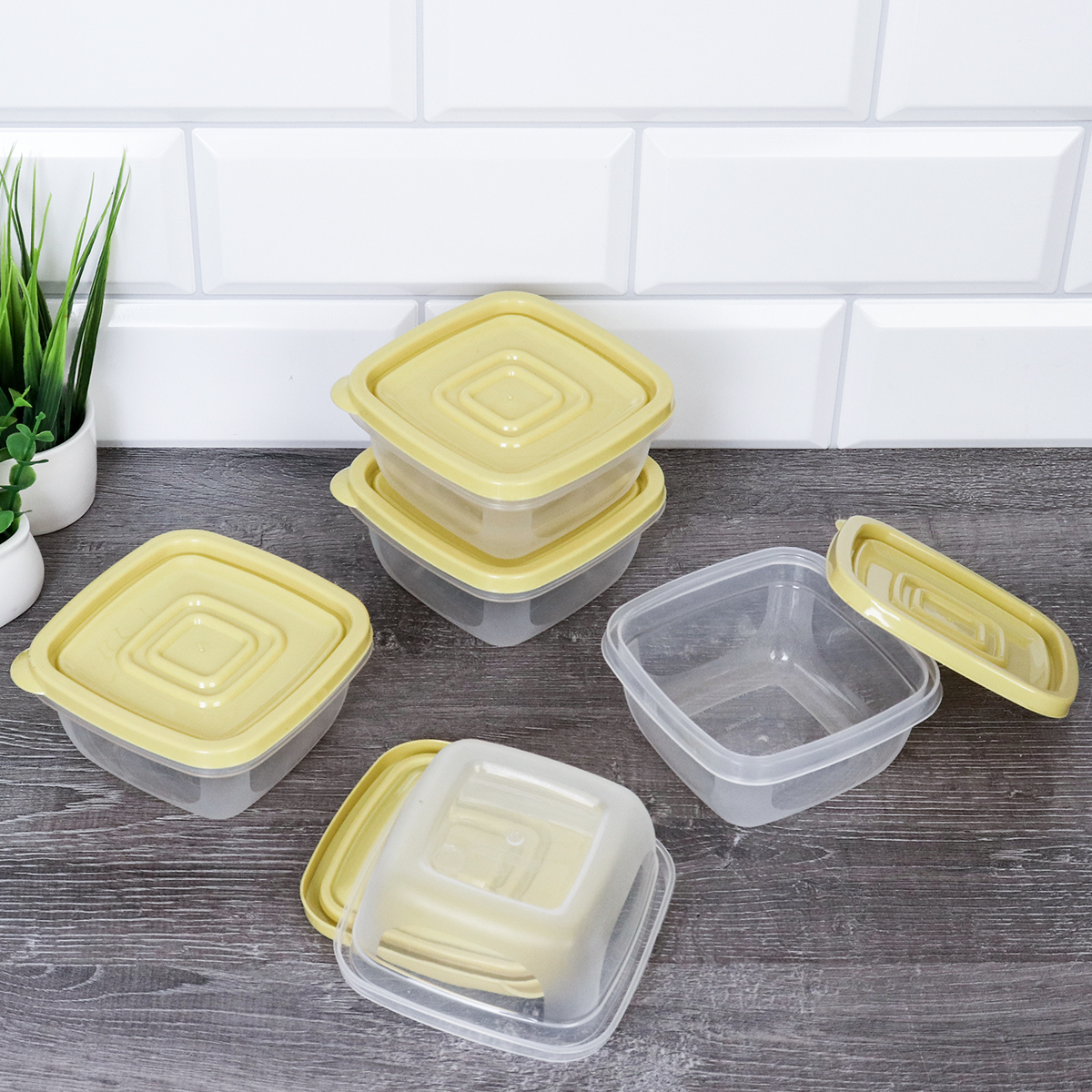 Салатник квадратный 5 штук 290 мл / P6 /уп 96/10x4 см