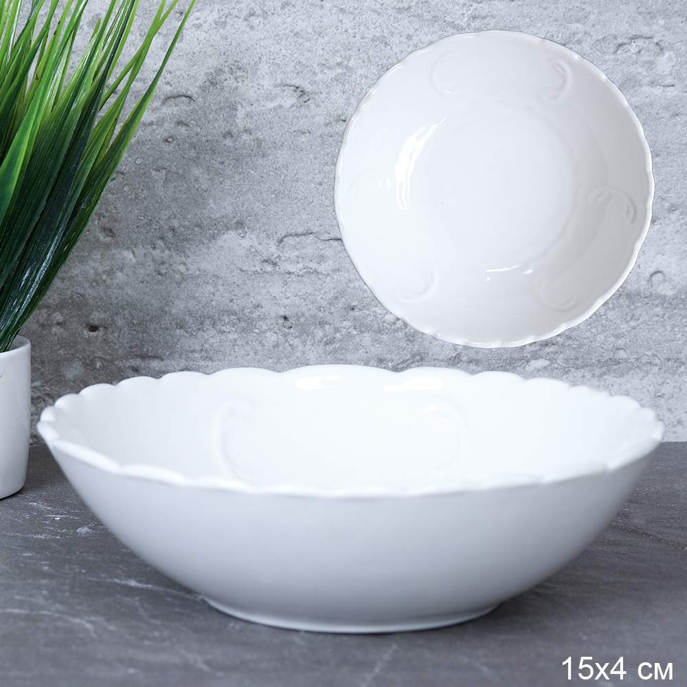 Салатник 500 мл 15х4 см / TRE-805 /уп 14/ Тарелка суповая