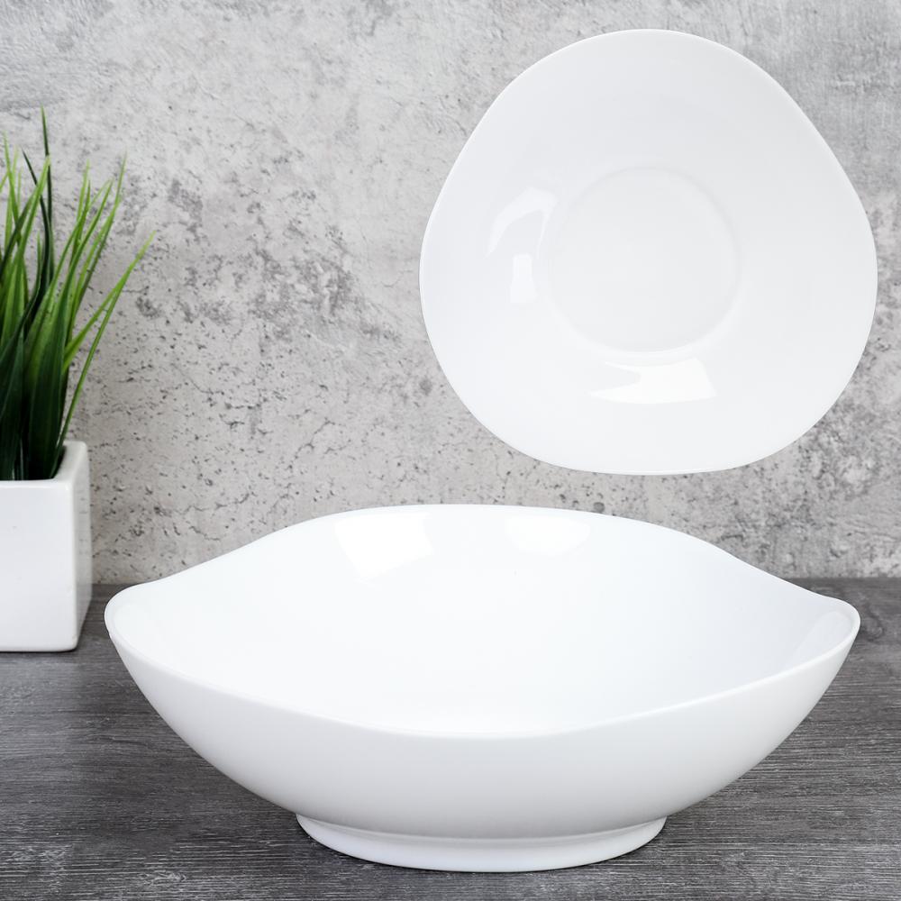 Салатник 800 мл Треугольная форма тарелка глубокая Богатырь / LXXW80 (WHITE)
