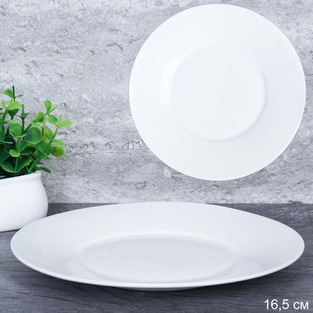 Тарелка 16,5 см десертная белая / ST-2269 /уп 136/уп 100/ Фарфор