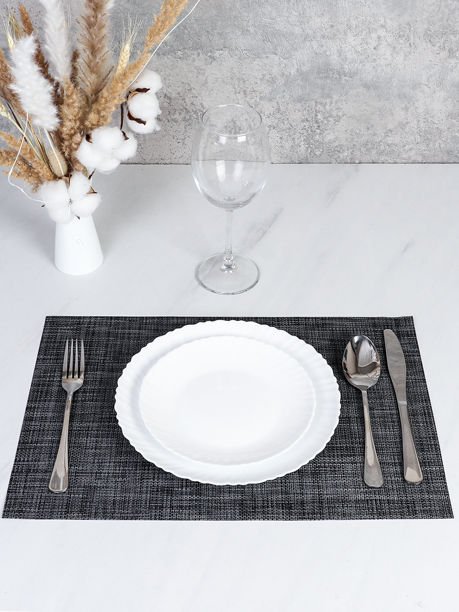 Салфетка для сервировки стола Однотонная 30х45 см ШТУЧНО B102 /уп 10/300/ темно-серая