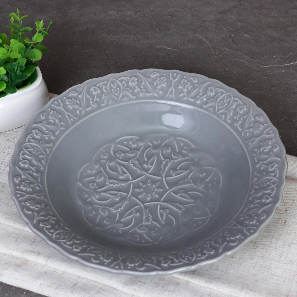 Тарелка глубокая суповая 420 мл АКЦИЯ / VF-4889 /уп 15/серая/ 718195