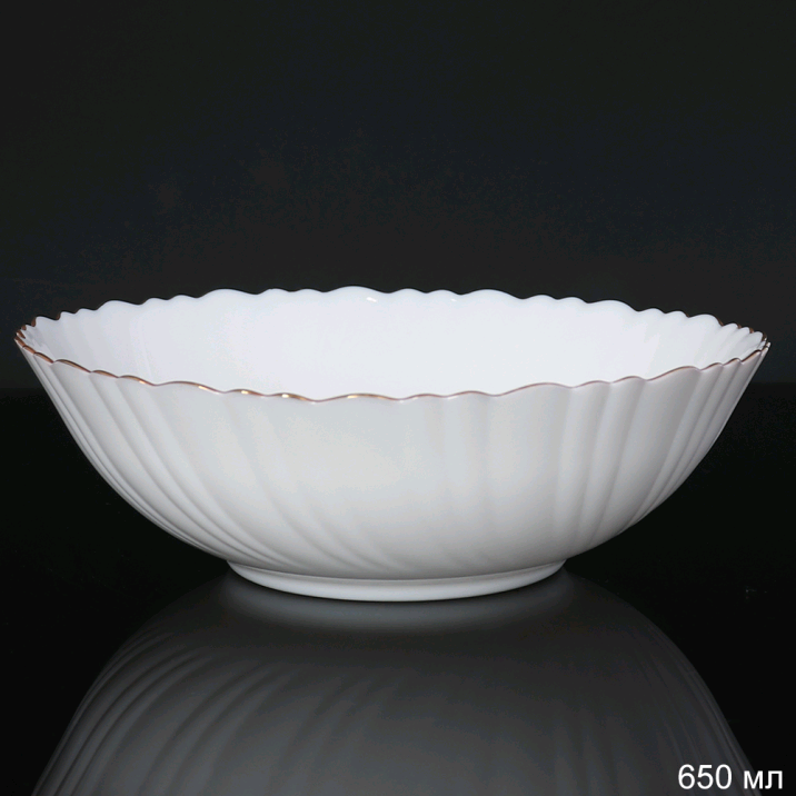 Тарелка глубокая суповая 650 мл ЗОЛОТО Классика / TW-70XN (White Gold) /уп 48/ 706183