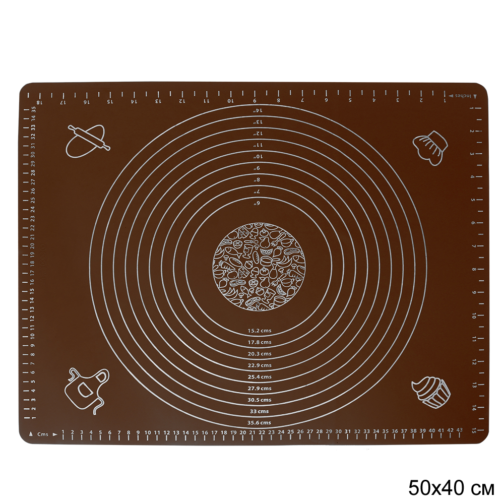 Силиконовый коврик 50х40 см / GY-633-F /уп 100/ коричневый 0,174