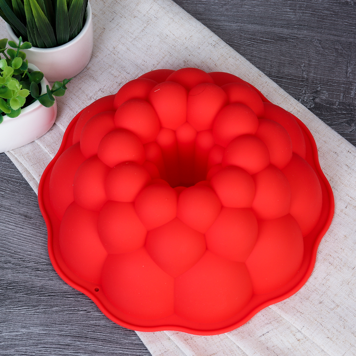 Форма для выпечки Кекс 20x7 см силиконовая круглая с отверстием / HL-027 /уп 200/ 0,1/