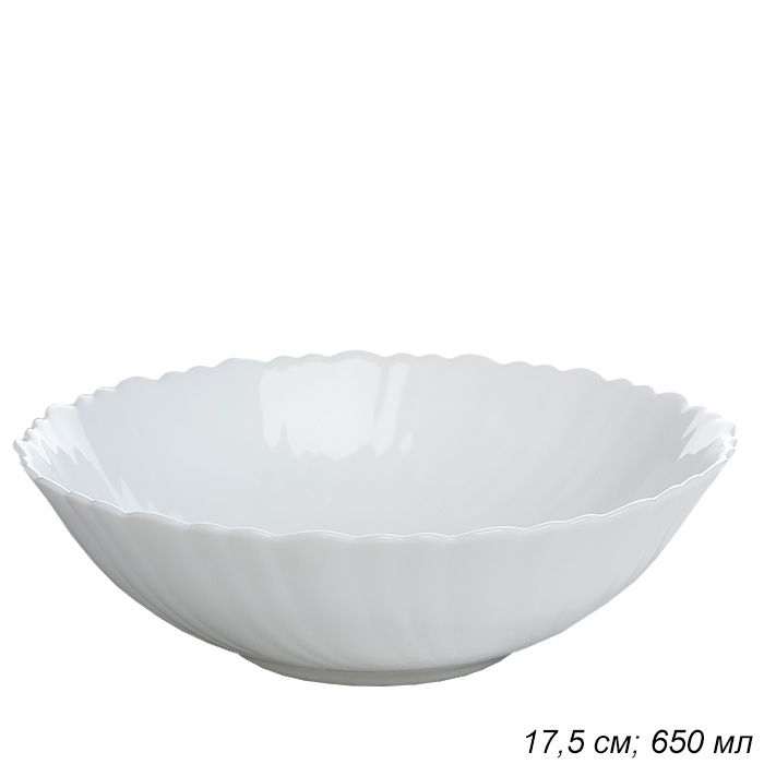 Тарелка глубокая суповая 650 мл Классика белая / TW-70 WHITE /уп 48/ 653675