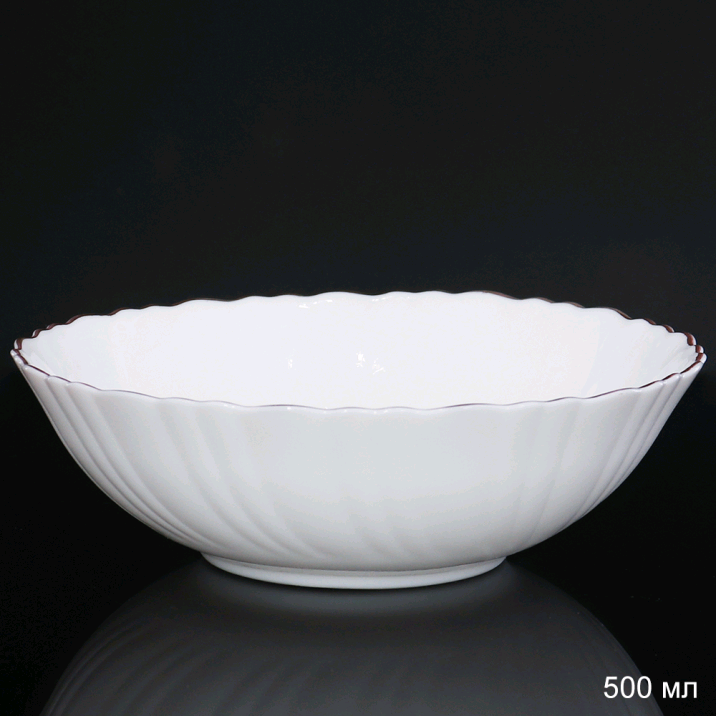 Тарелка глубокая суповая 480 мл 155 мм ЗОЛОТО белый / TW-60 (White Gold) /уп 72/ 681804