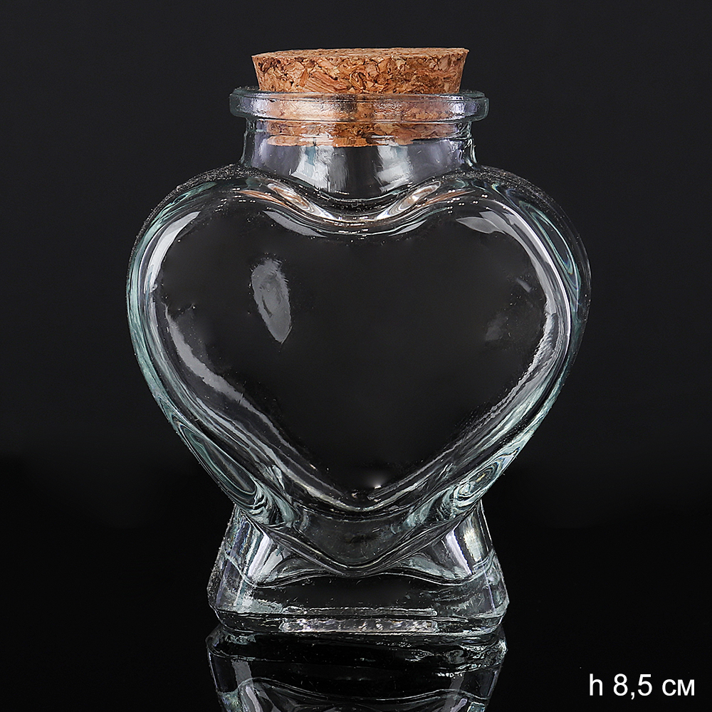 Банка для специй с бамбуковой пробкой 8,5 см Сердце / YT-162 /уп 220/