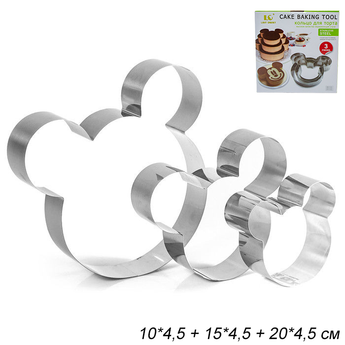 Форма для выпечки 3 предмета Мышка АКЦИЯ / JH-142 /уп 60/