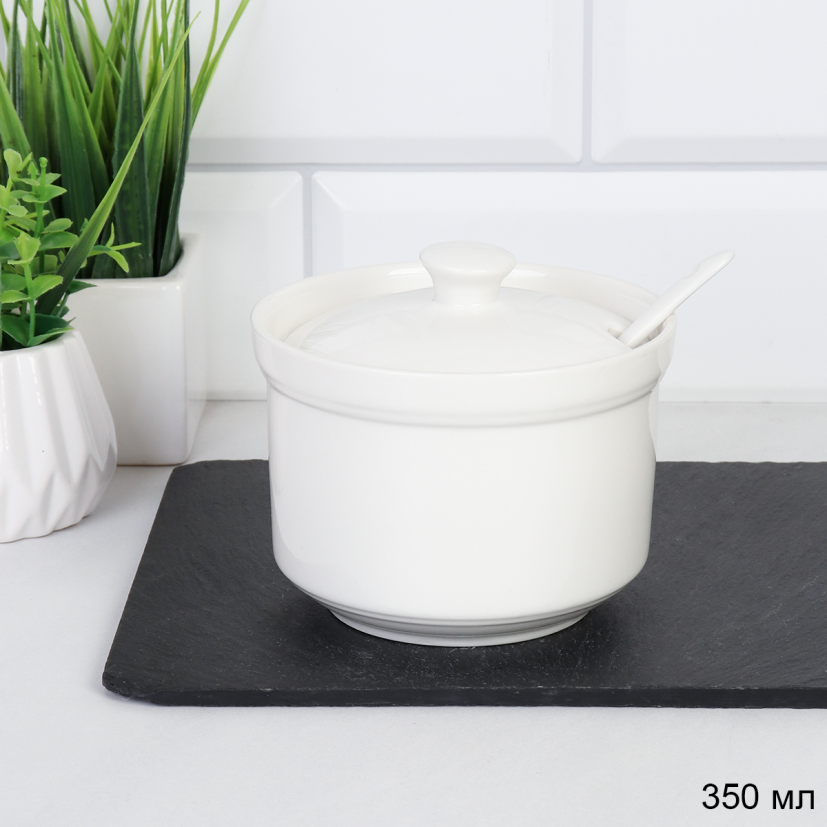 Банка для специй с ложкой 350 мл / R-6321 /уп 96/ солонка