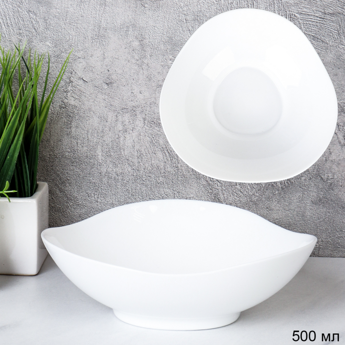 Тарелка глубокая суповая 650 мл 175 мм Треугольная / LXXW70 (WHITE) /уп 6/48/ 737605