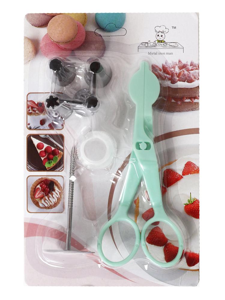 Кондитерские насадки малые 4 штуки с адаптером /основание 18 мм / 149NA-11-3 /уп 288/ кондитерский гвоздь и ножницы для переноски цветов в комплекте