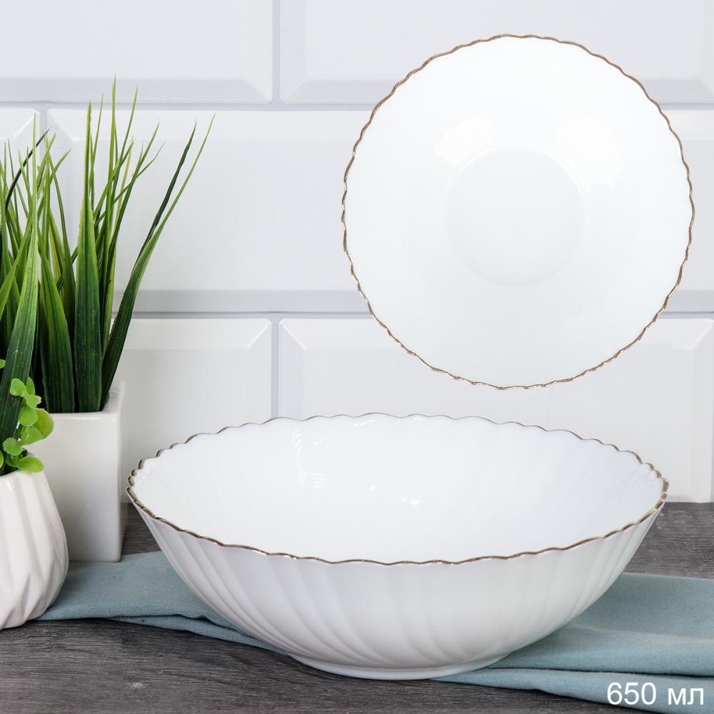 Тарелка глубокая суповая 650 мл ЗОЛОТО Классика / TW-70XN (White Gold) /уп 48/ 706183