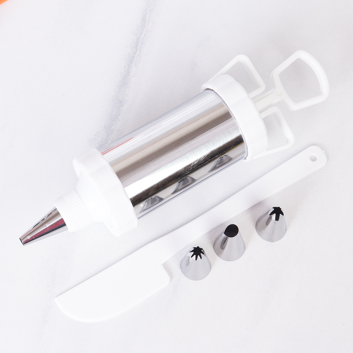 Кондитерский шприц с 4 насадками металл / 600-516 /уп 72/ 724348