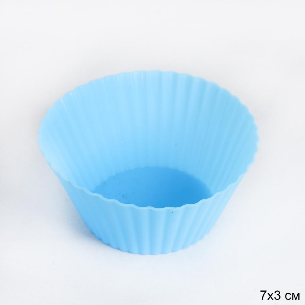 Форма для выпечки силиконовая для кексов 7х3 см / GF-625 /уп 10/2000/ синяя