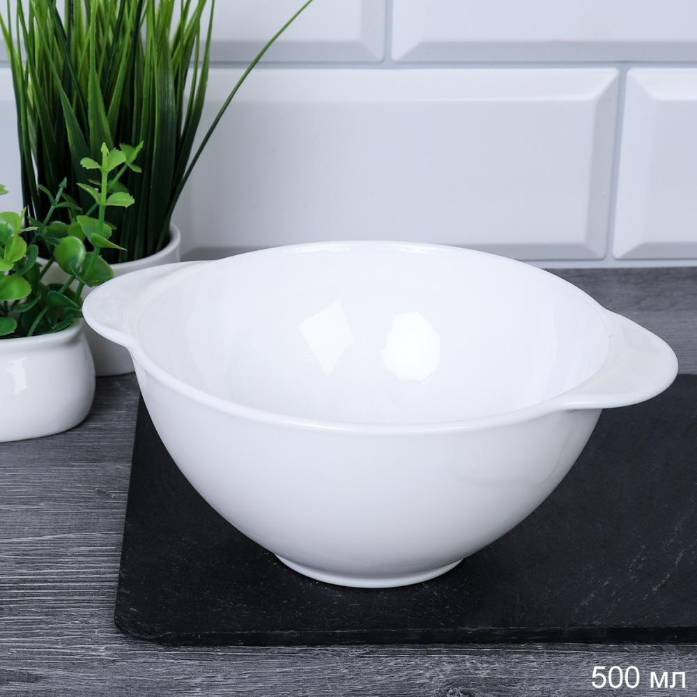 Бульонница 500 мл с ручками / FA-XTW55 (WHITE) /уп 48/