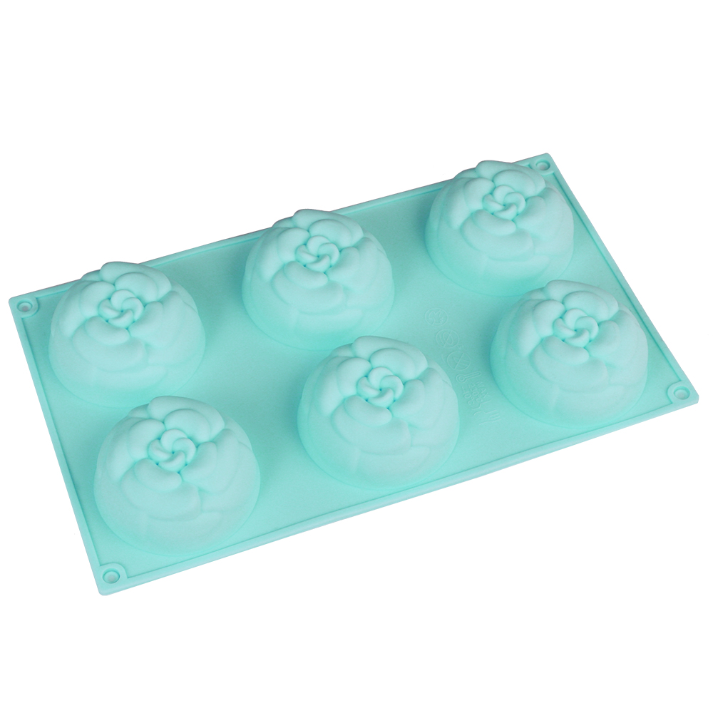 Форма для выпечки 6 ячеек силиконовая Цветы Цинния 7х3 см / YH407 /уп 144/ 0,116/ 30*17 *3/ *