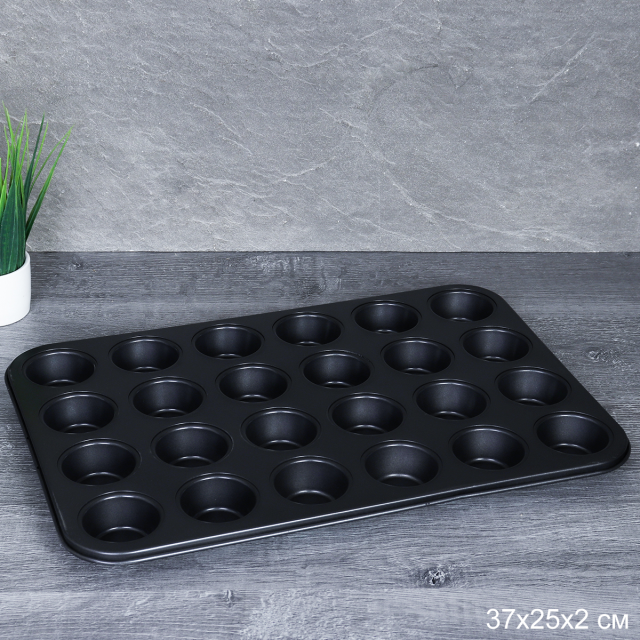 Форма для выпечки кексов и тарталеток 24 ячейки 37х25 см / d-4,5;h-2,5 / F-764-140 /уп 36/ 0.49/