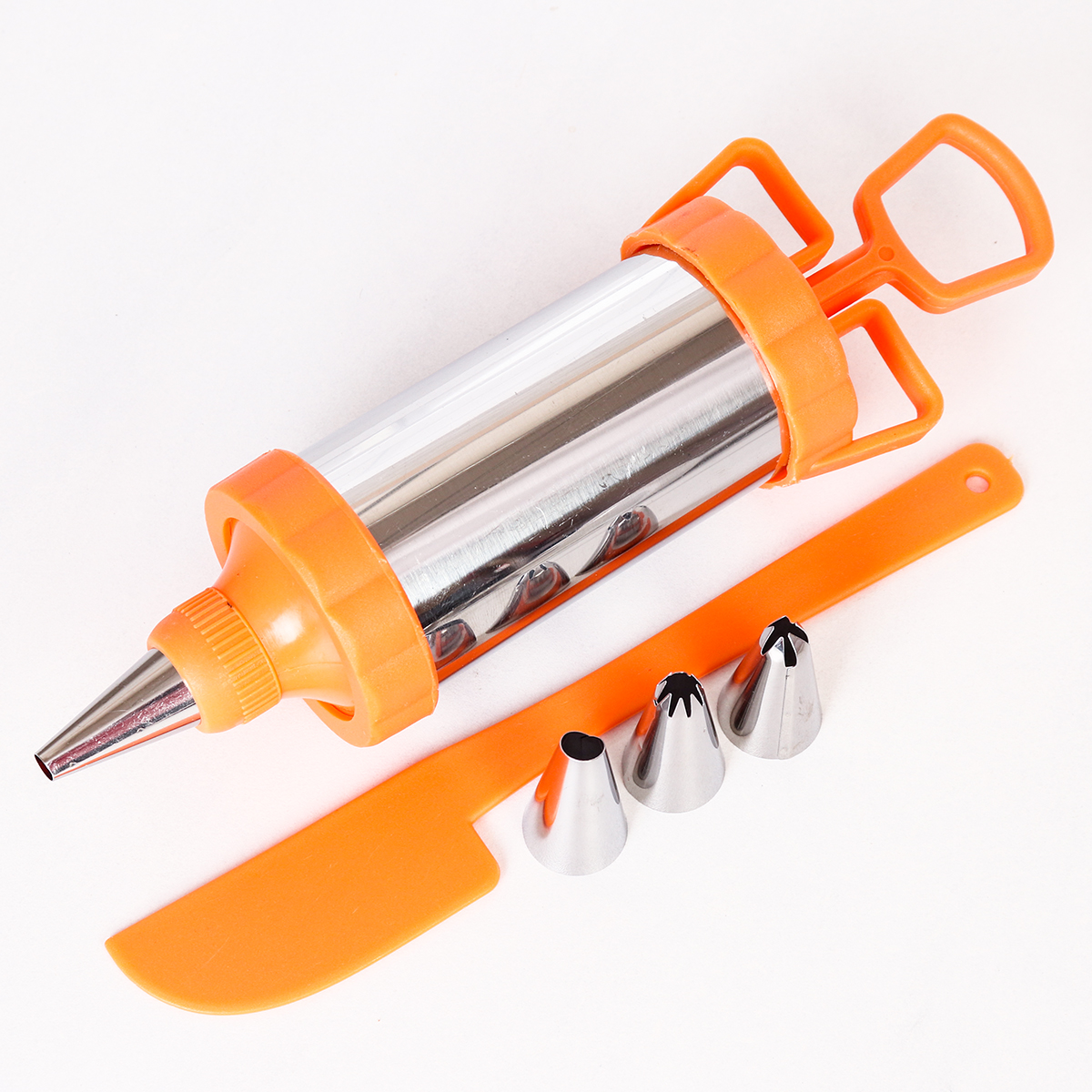 Кондитерский шприц с 4 насадками металл / 600-516 /уп 72/ 724348