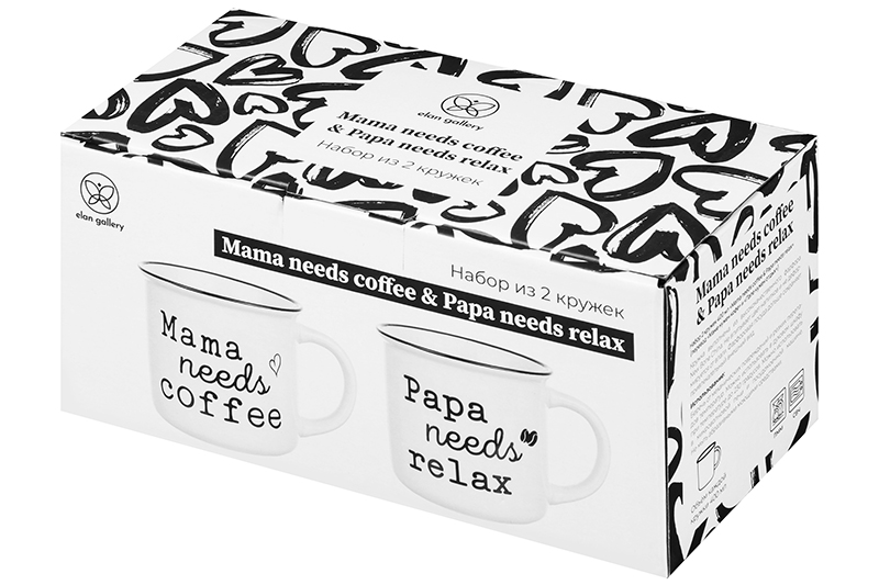 Набор 2 кружек 400 мл 13*9,5*8,8 см