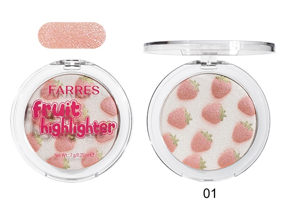 FARRES /3035-01/ Хайлайтер FRUIT (жемчужно-розовый) 7,0 г. (*12)