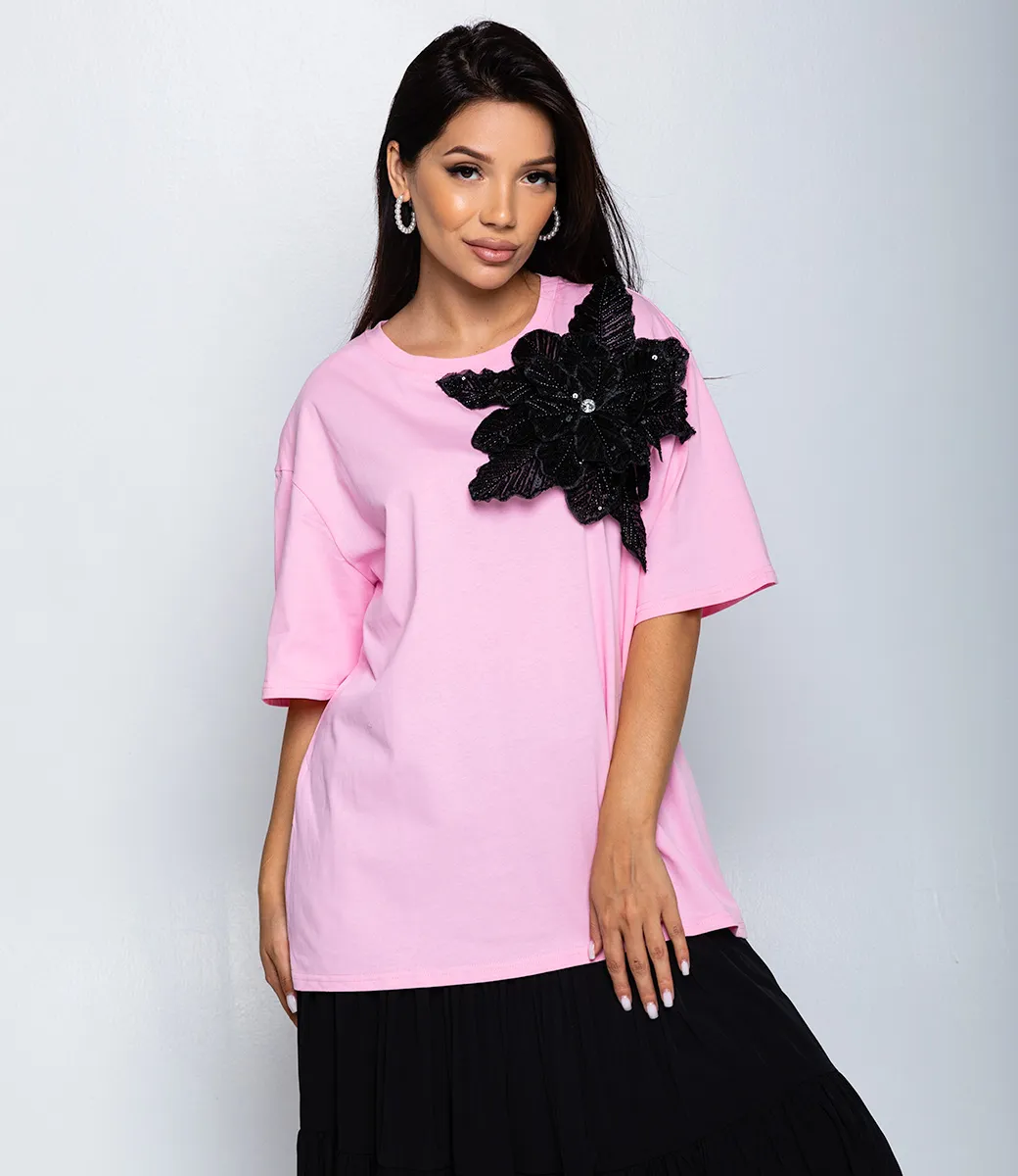 ст. цена910руб.! Футболка #КТ811 (4), розовый