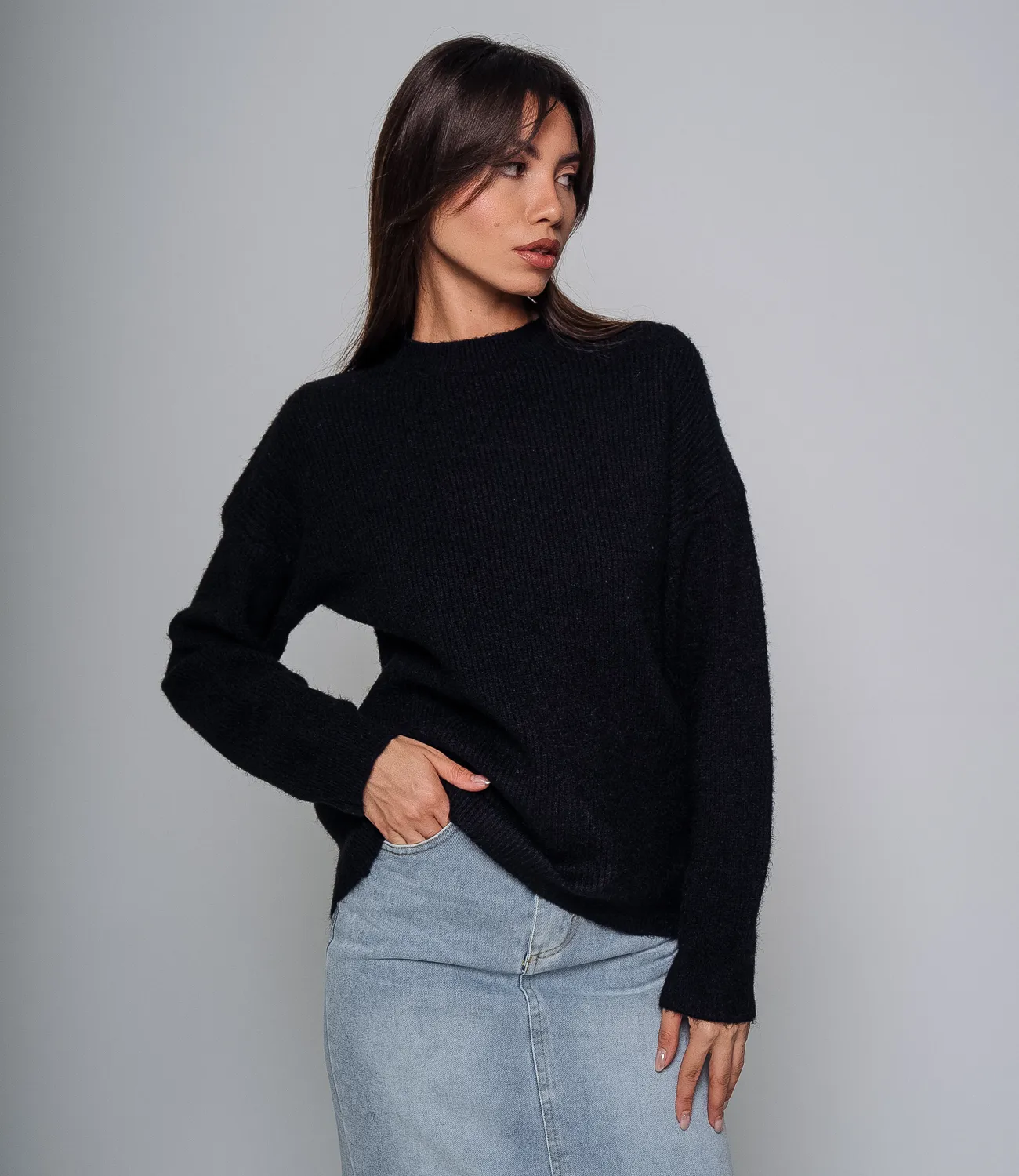 ст. цена940руб.! Свитер #КТ773, чёрный