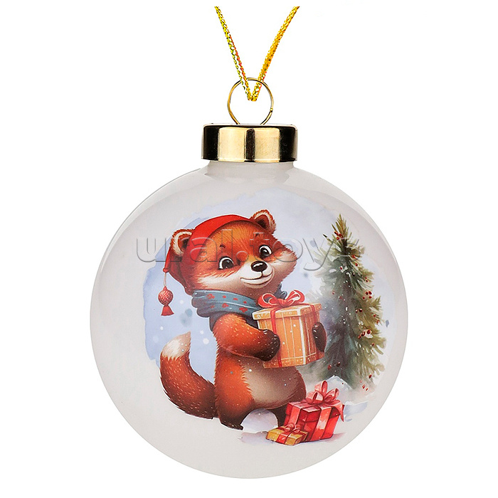 Новогоднее украшение. Елочный стеклянный шар