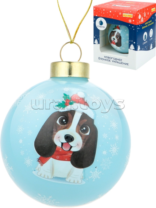 Новогоднее украшение. Елочный стеклянный шар