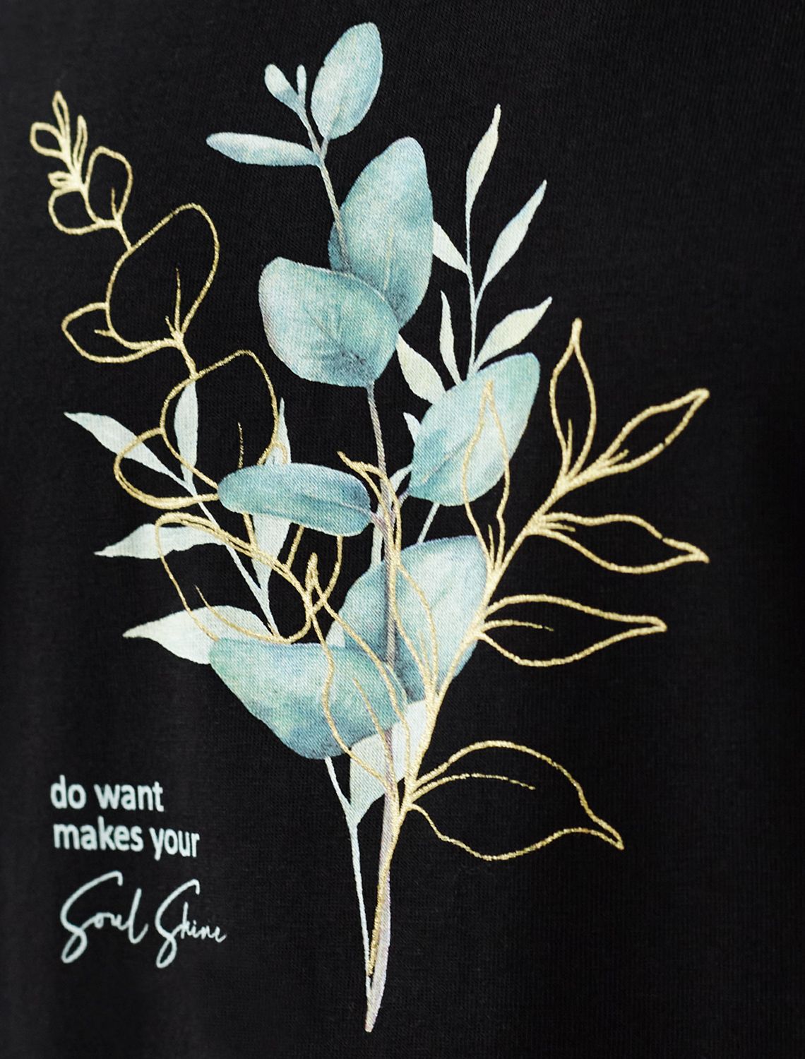 Ст.цена 1490р Футболка из премиального хлопка с авторским принтом D49.117 черный_soul shine