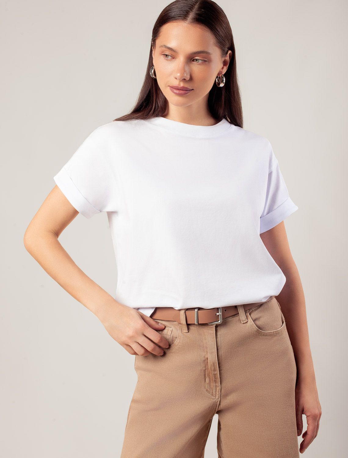 Ст.цена 1250р Футболка из премиального хлопка D49.117 белый