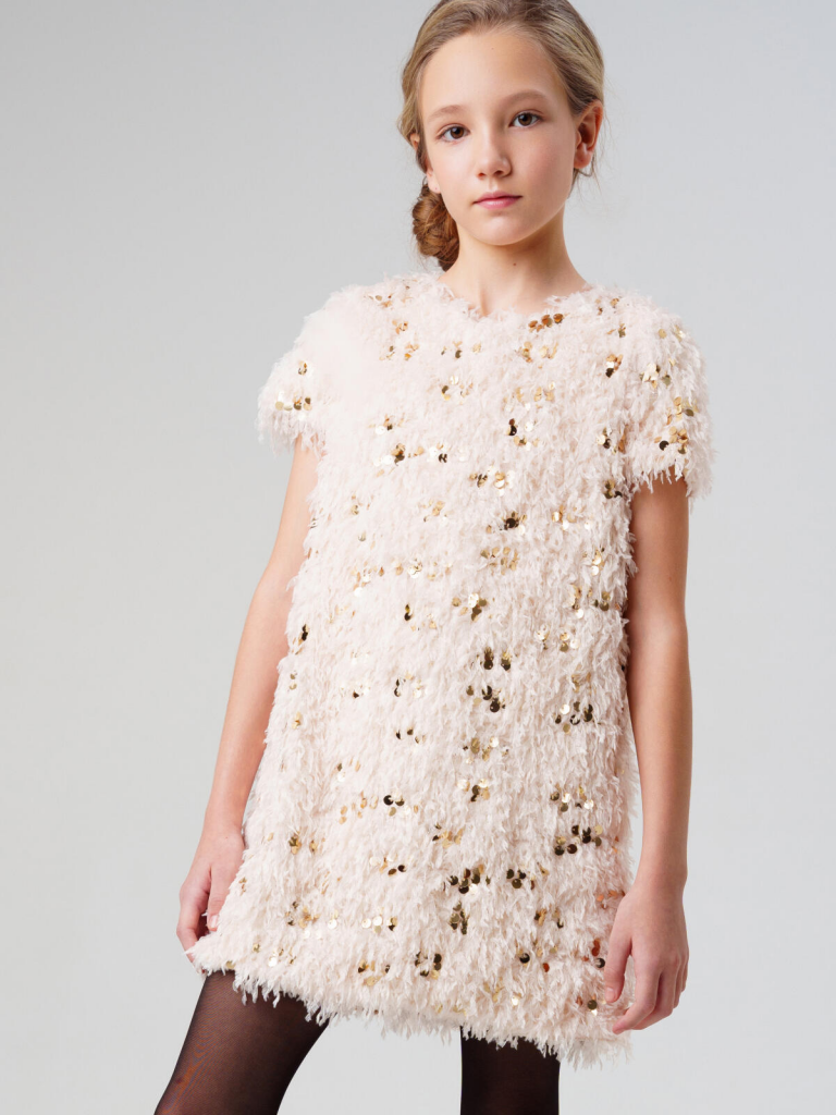 Платье трикотажное для девочек светло-бежевый 42521002