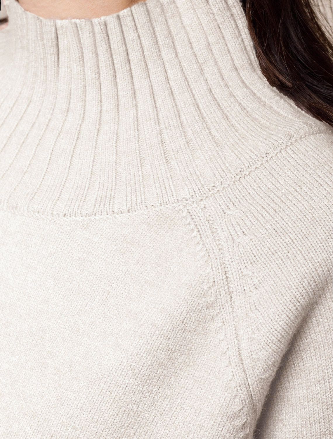 Ст.цена 2390р Джемпер из пряжи с кашемиром D34.204 овсяный меланж