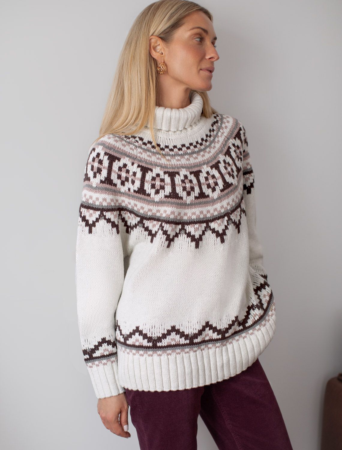 Ст.цена 3090р Свитер фактурной вязки из хлопка с акрилом D34.210 натуральный белый