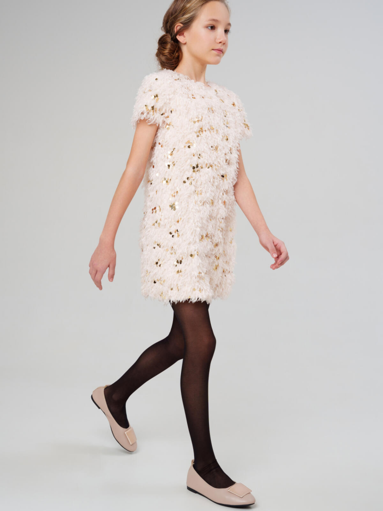 Платье трикотажное для девочек светло-бежевый 42521002