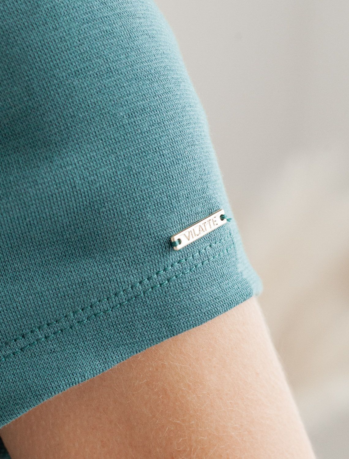 Ст.цена 1150р Футболка из плотного трикотажа с плетением риб 1*1 D49.126 полынь