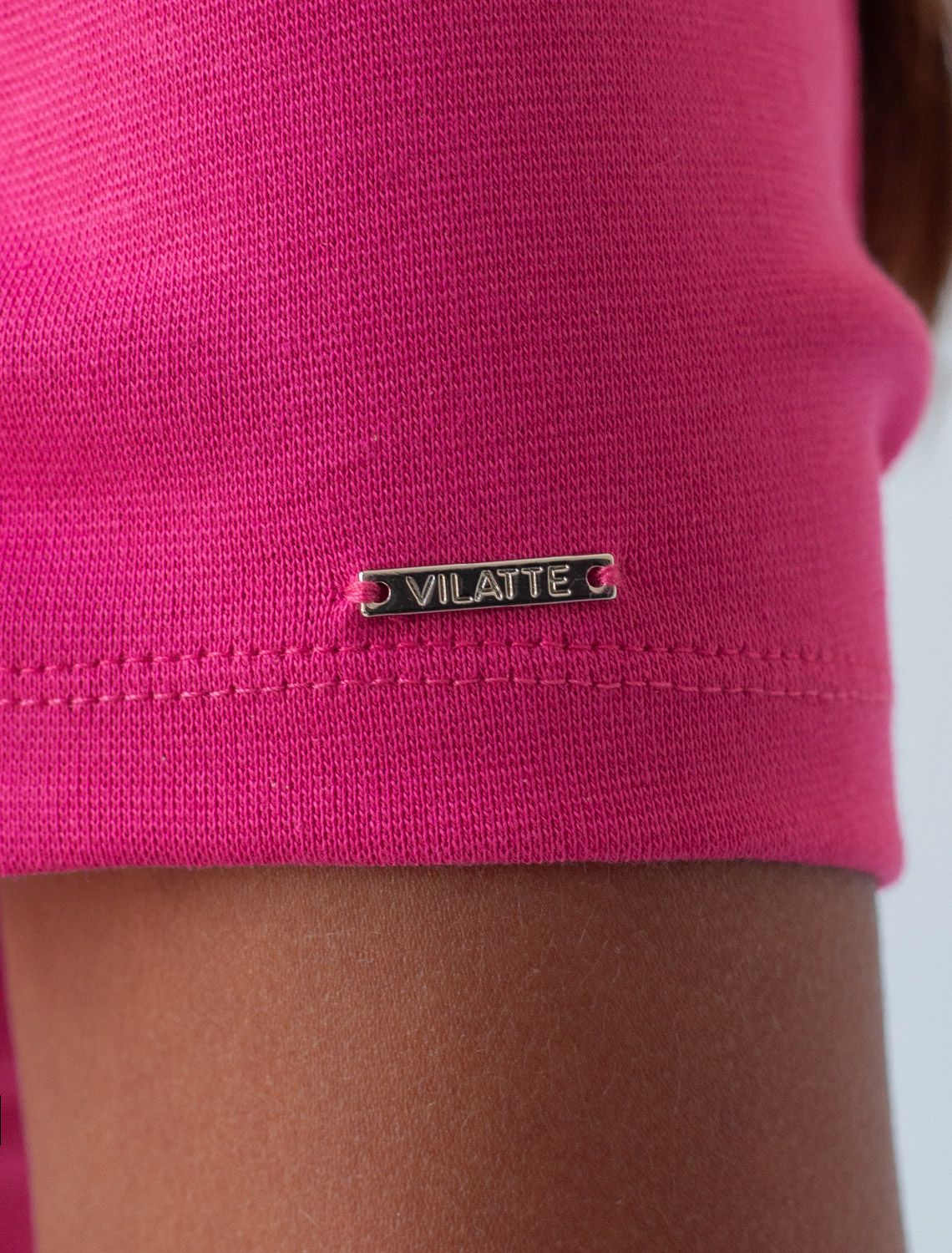 Ст.цена 1150р Футболка из плотного трикотажа с плетением риб 1*1 D49.126 фуксия